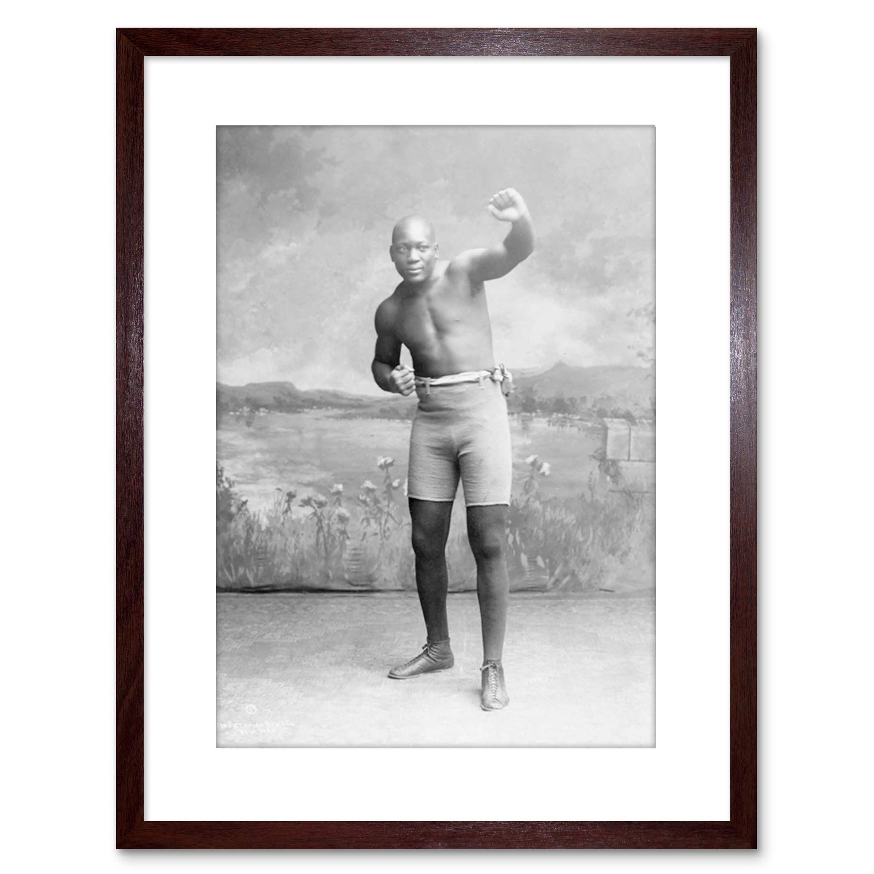 Wee Blue Coo Old Sport Jack Johnson Boxer World Fist Framed Wall Art Print