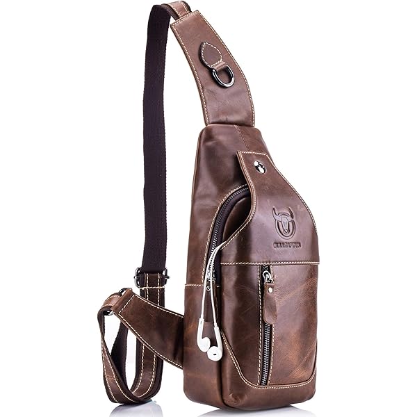 Amazon.com | Men's Sling Bag Genuine Leather Chest Shoulder Amazon.com | Men's Sling Bag Genuine Leather Chest Shoulder