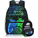 Nebrpio School Backpack For Boys Gaming Boys Backpack Cool Game Bookbag For Kids Children Elementary Middle School Ages 6-18 Video Game Back Pack