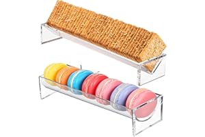 Abizarch 2Pcs Cracker Tray for Serving, Acrylic Biscuit Stand Cracker Server Holder, Rectangular Clear Food Display Holder fo