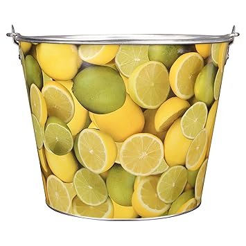 Full Color Aluminum Beer And Ice Bucket Flower Pot Lemons Limes