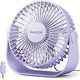Gaiatop USB Desk Fan, 3 Speeds Strong Airflow, 5.5 Inch Portable 90° Rotate Quiet Cooling, Small Personal Table Fans for Bedr