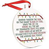ChalkTalkSPORTS Hockey Round Ceramic Ornament | Jingle All The Way