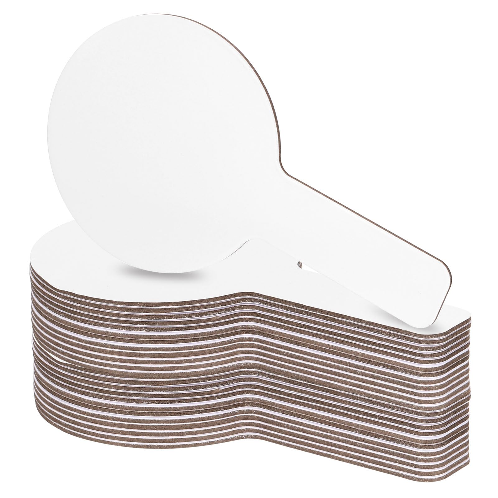 PATIKIL 9x5in Thickened Dry Erase Paddles, 24Pcs Handheld Double Side Circle Answer Paddle Dry Erase Boards for Voting Game Teaching Classroom Office Party