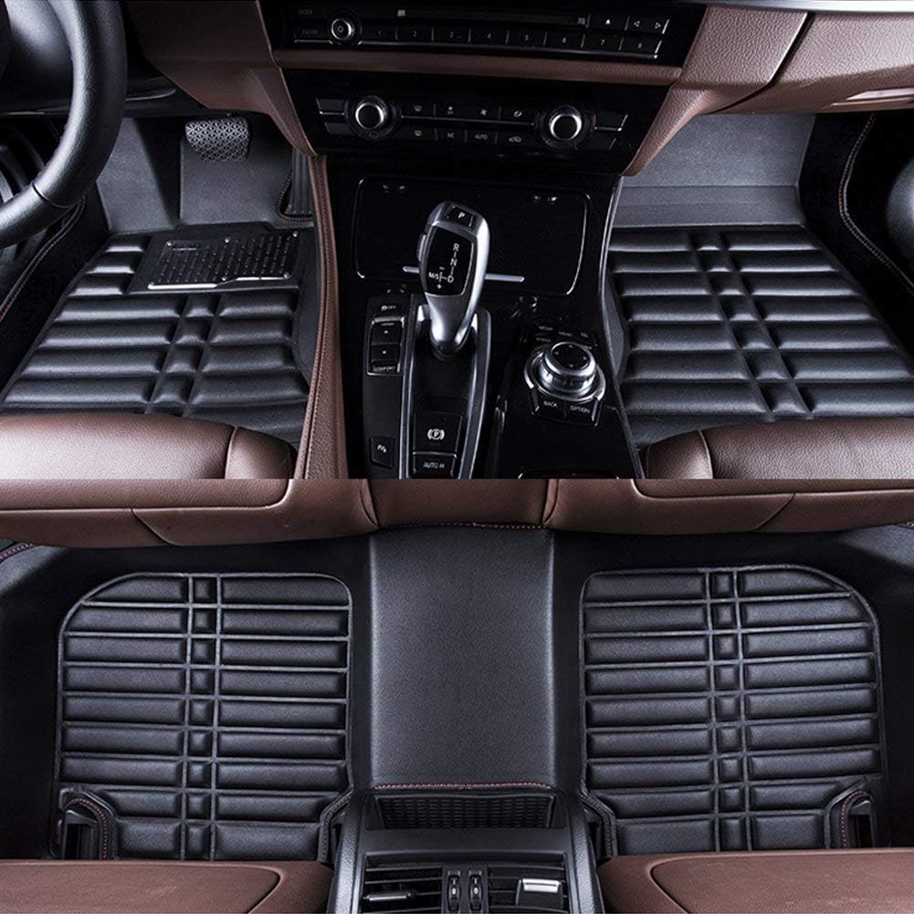 Big Hippo Car Floor Mat Compatible for Nissan Altima 2007-2017 Leather Front&Rear Waterproof Auto Floor Mat Carpet-All Weather Protector Mat 3 Piece Set (Black)