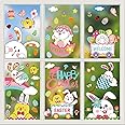 Easter Decorations Window Clings,9 Sheets 94PCS Double Sided Cute Large Bunny Eggs Happy Easter Window Clings for Glass Windo