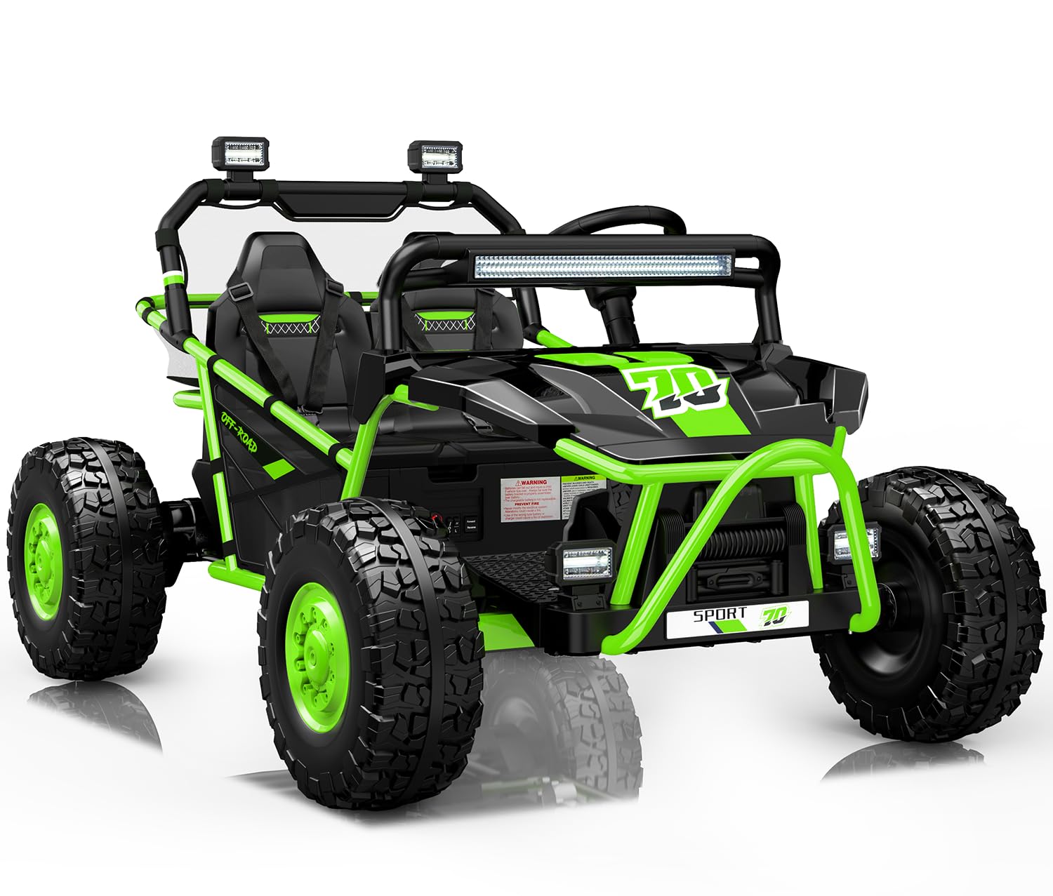 Photo 1 of **MAJOR DAMAGE**
First Ride On 36V Kids Ride On UTV, 2-Seater 400W Electric Car for Kids 6+, 5-8 MPH Speed, 14" EVA Wheels, Metal Frame, Bluetooth Music, Rear Metal Suspension Off-Road Vehicle (Green)