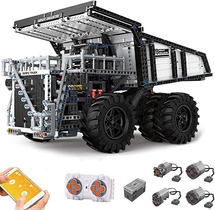 Foxcm Technic Liebherr T284 Mining Dump Truck Building Set With Remote Control And 4 Motors 44 Bricks Compatible With Lego Amazon Co Uk Toys Games