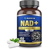 SUGOYO NAD+ Supplement 1000mg Liposomal Nicotinamide Riboside Enhanced with Resveratrol & Quercetin, Anti-Aging & Energy Boost, NMN Alternative, NAD Supplement for Women & Men (60 Count (Pack of 1))