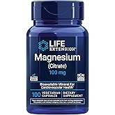 Life Extension Magnesium Citrate 100 mg Vegetarian Capsules, Blue, 100 Count