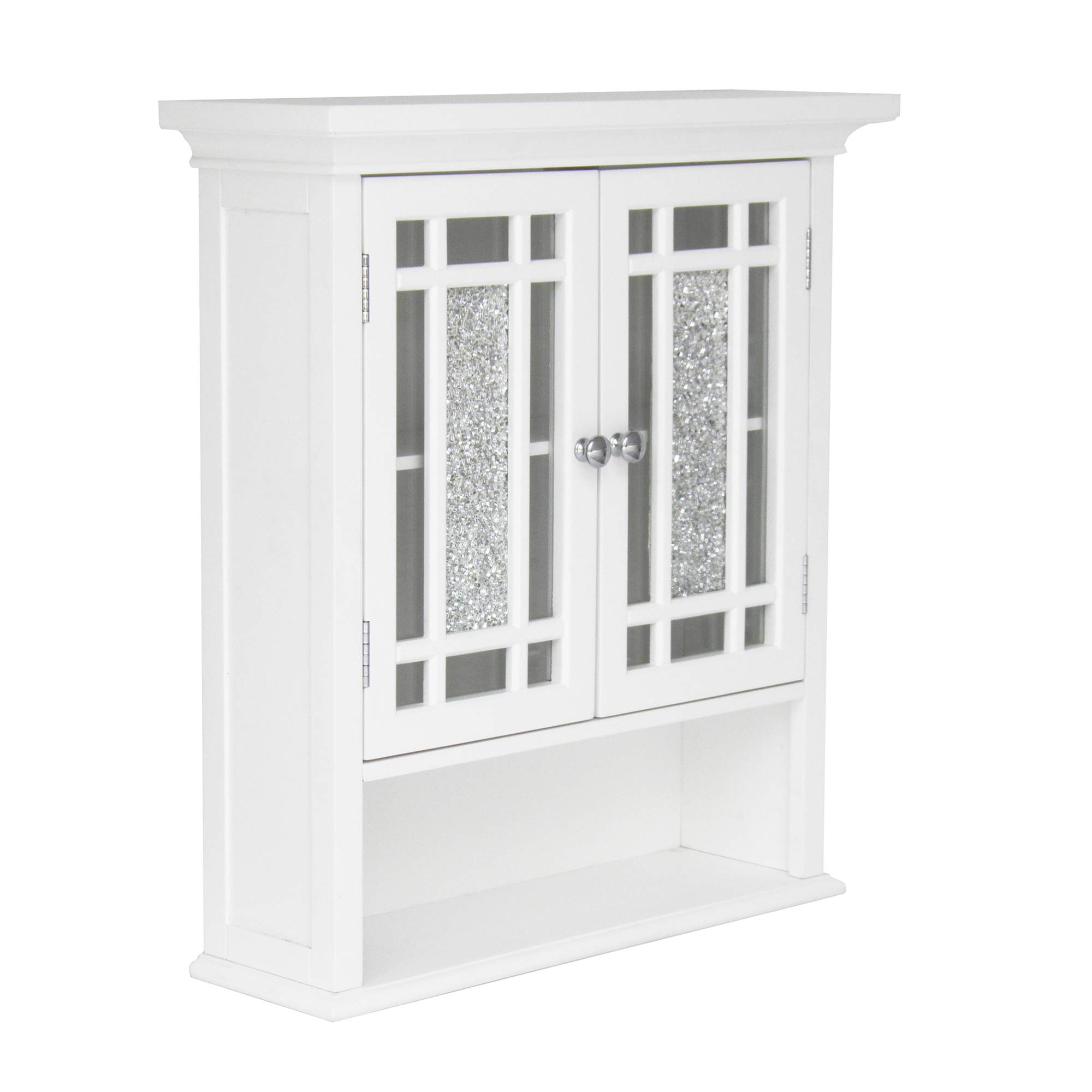 Teamson Home Bathroom Windsor Wooden Wall Cabinet 2 Doors White ELG-527