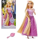 Disney Store Girl's Disney Princess Classic Doll (Rapunzel from Tangled), 11 Inches, Includes Brush with Molded Details, Fully Posable Toy in Classic Outfit - Disney Princess Toys