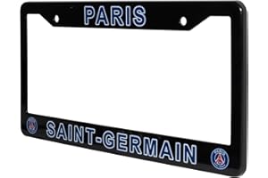 EliteAuto3K License Plate Frame Cover for Paris Saint-Germain Fans – Black – 12.25” x 6.25” - Ideal Gift for Sports Fans & Su