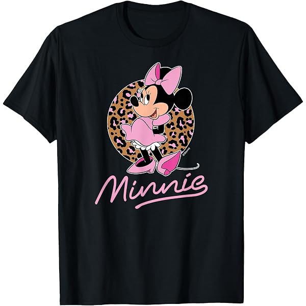 Camiseta Sin Mangas De Minnie Mouse Con Estampado De Leopardo Y Espalda Cruzada - Diseño Desgastado - Para Mujer