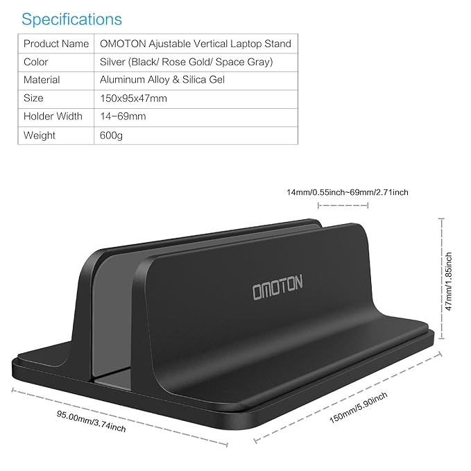 Vertical Laptop Stand Black