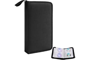 CD Case, 80 Capacity Portable DVD Case Storage Holder Organizer, Music Movie CD Wallet Case for Home, Car, Office, Travel