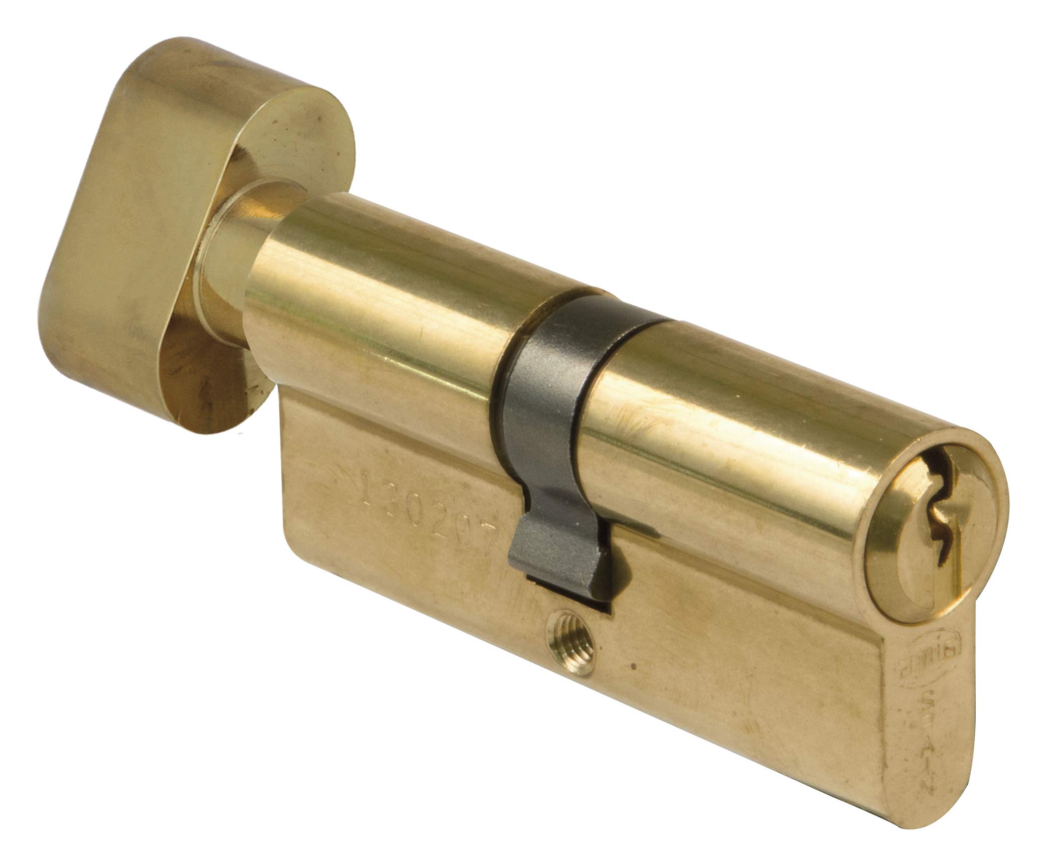 Amig - Security Cylinder with Crutch - Lock for Doors - High Security Cylinder - Anti-Pick and Anti-Drill - Includes 3 Keys - Matt Gold - Measurements: 90 (40-50 mm)
