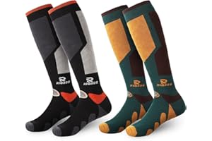RIOROO Ski Socks, 2/3 Pairs Skiing, Snowboarding, Outdoor Sports Socks For Mens Womens Youth,Thermal Knee-high Warm Socks