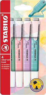 STABILO 275/4-08 Wallet Swing Cool Pastel Highlighter Pack of 4