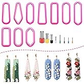 LEISEMK Long Dangle Shape Polymer Clay Cutters, Organic Shape Clay Earrings Cutters, 10 Shapes Clay Cutters for Polymer Clay Jewelry, Polymer Clay Molds (10Pcs Long Cutters)