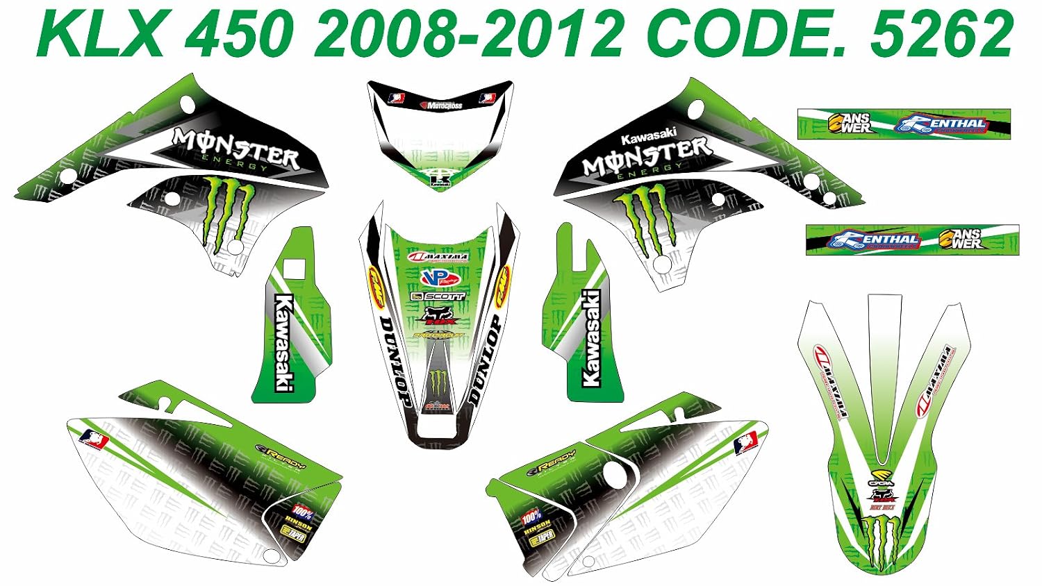 Accessories 5262 Kawasaki Klx 450 2008 2012 Decals Stickers