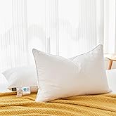 L LOVSOUL Goose Feather Down Pillow King Size of 2,Ultra Soft 100% Organic Cotton Fabric, 800TC,850+ Fill Power, Luxury Hotel Collection Bed Pillows for Back, Stomach or Side Sleepers