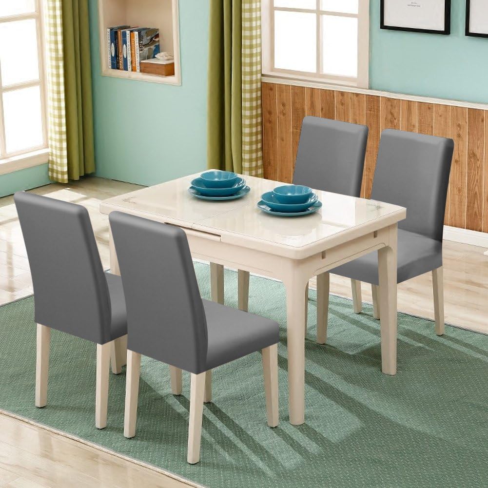 Decoración del hogar Líneas Grises, 4 Funda sillas Comedor Fundas