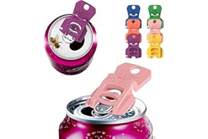 TALULUMIX CanGuard 6-Pack Can Opener – Easy Open Drink Tab Toppers&Can Covers for Soda, Beer, Coke Shields From Bugs, Dust at the Party,Camping, BBQ– Colorful Can Lids