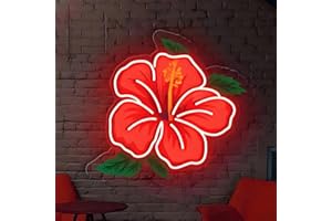 Hibiscus Neon Sign - Dimmable, Custom Colors Flower Neon Sign & Neon Signs for Wall Decor, Ideal for Bedrooms, Florist Shops,