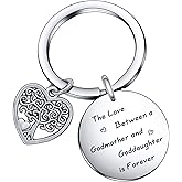 De&ai Godmother Gifts From Goddaughter Keychain Godmother Goddaughter Birthday Jewelry, Aunt Niece Gift