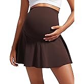 CRZ YOGA Butterluxe Maternity Flowy Tennis Skirts - High Waisted A Line Golf Athletic Casual Womens Pregnancy with Pockets