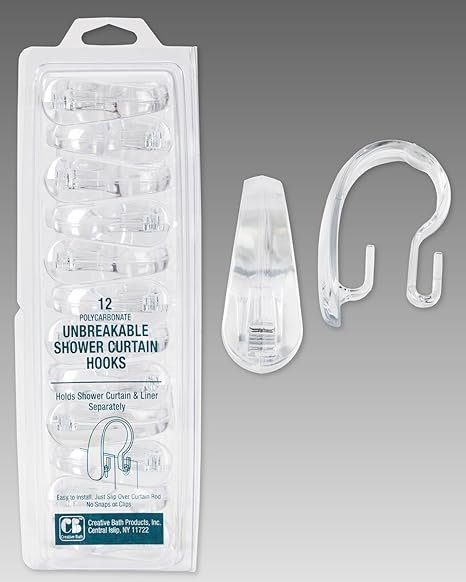 Clear Shower Curtain Liner Combination Shower Hooks Amazon Co