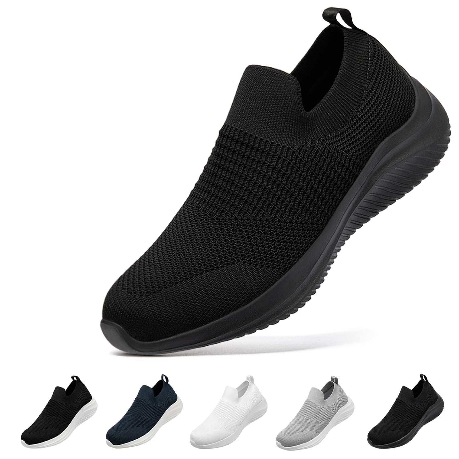 MERPHINE Slip-on Sneakers, No Laces, Men's, Women's, Outerwear, Adults, Walking Shoes, Indoor Shoes, Mesh, Lightweight, Easy to Walk, Commute, Standing