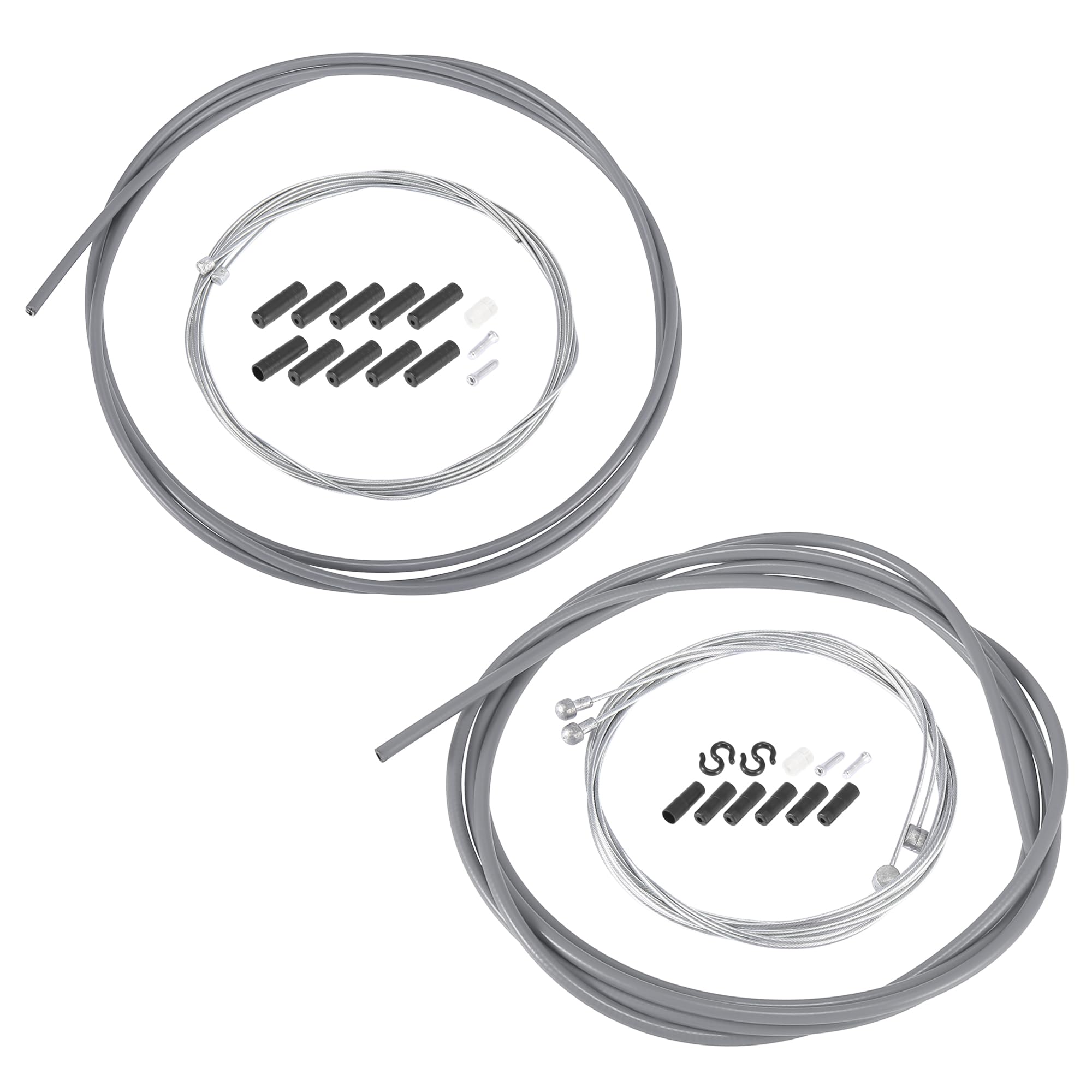 X AUTOHAUX Bike Shifter Derailleur Cable and Brake Cable Housing Kit Gray