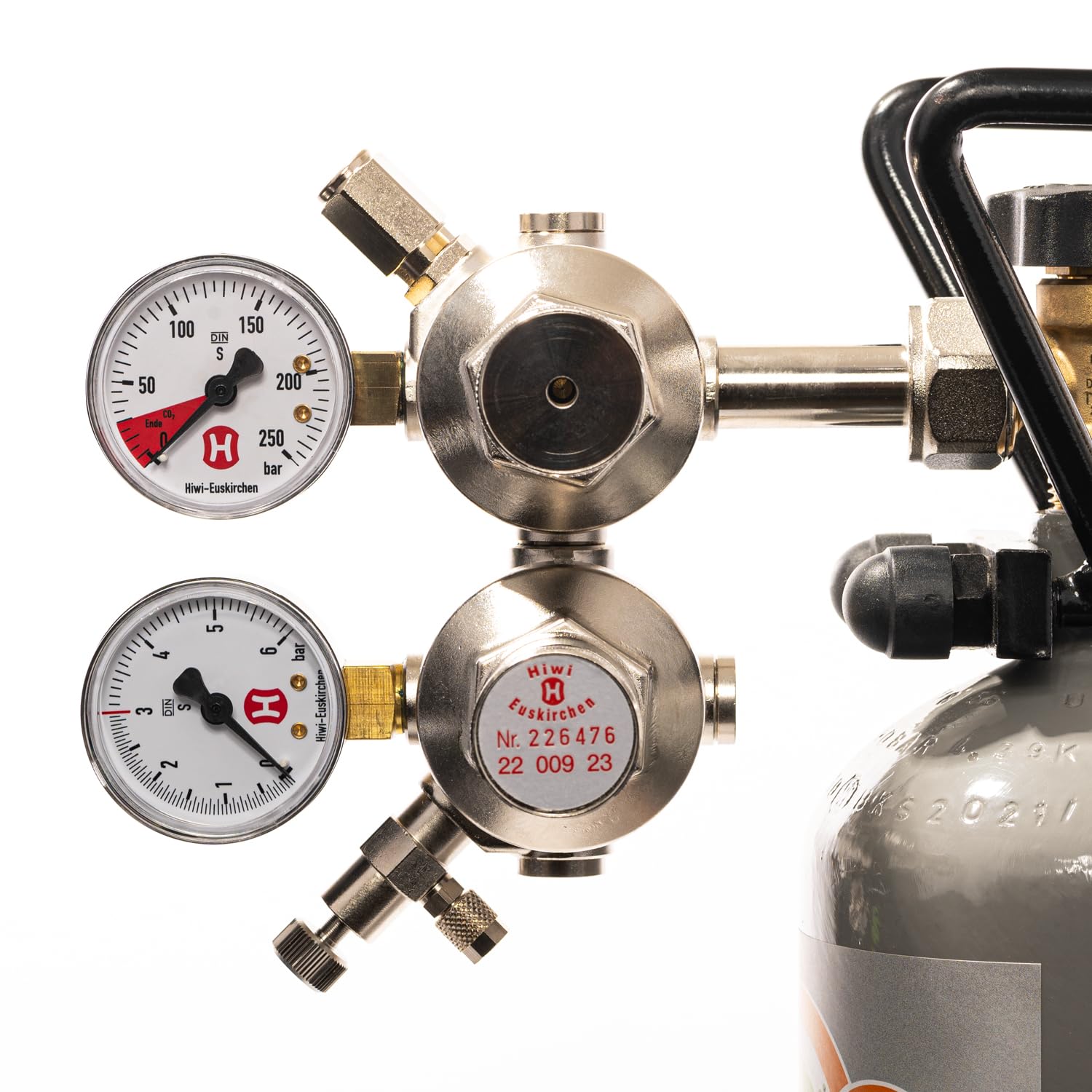 Hiwi CO2 Pressure Regulator Professional Version, Reusable with Check Valve, Constant CO2 Supply for Aquarium & Pond Maintenance, Made in Germany