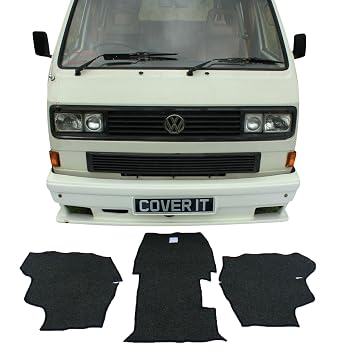Vw T25 Transporter Teppich Set Mats Cab Ruckseite Gummiert Mats