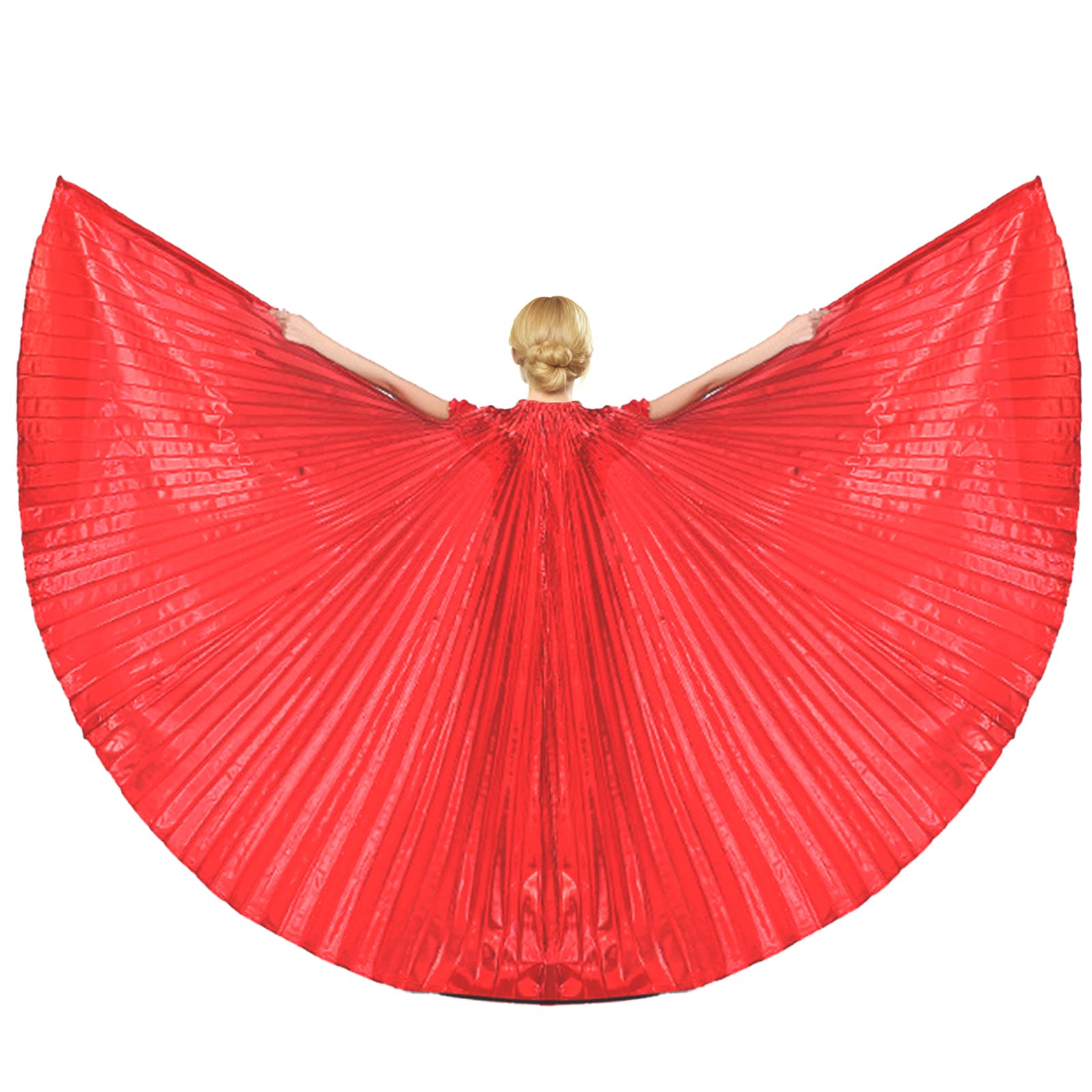 Baisdan Angel Isis Wings (Wings + Stick+ Carrying Bag) Egyptian Belly Dance Carnival Costumes Butterfly Wings Red