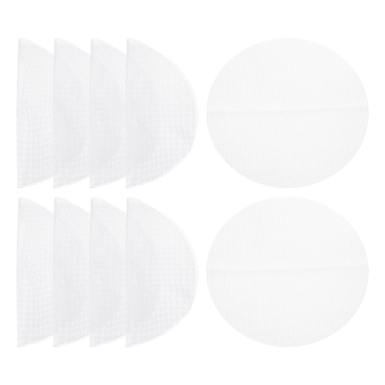 uxcell 10 Pcs 8.7 Inch Non-Stick Silicone Steamer Liners Mesh Mat, Reusable Round Steamer Mesh Pastry Dumplings Pad Mat, White