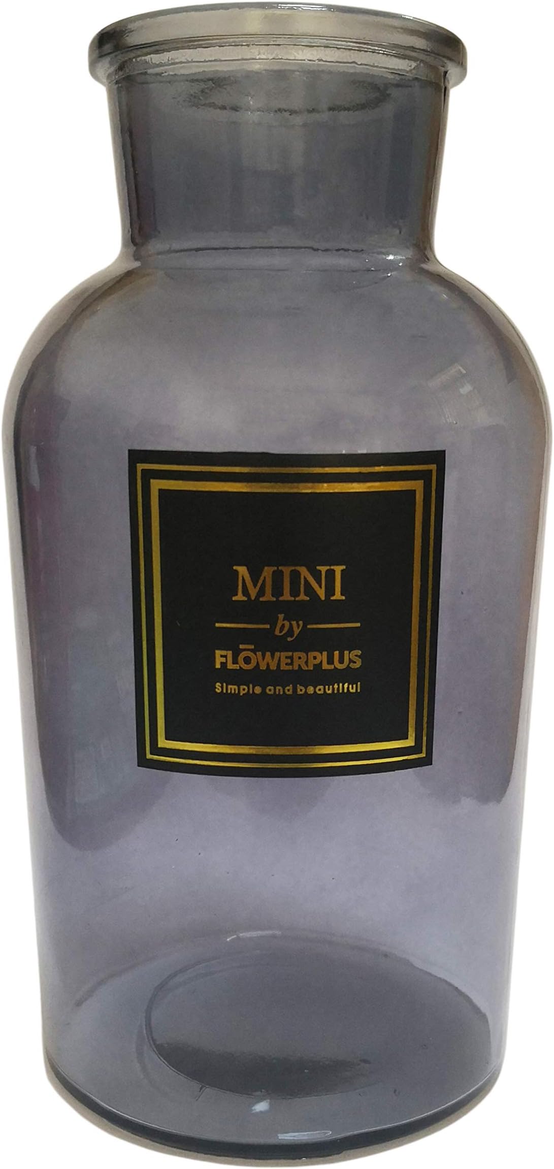 Djiale Art Ceramic Crystal Flower Plant Household Office Wedding Decoration Hydroponic Bottle Vases for Table with Jute Ribbon DIY Trim Fabric (8" Grey)