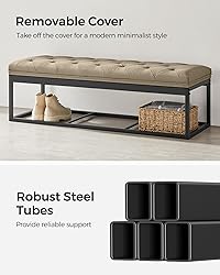 SONGMICS Storage Ottoman Bench, Bench with