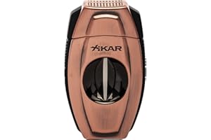 XIKAR Flip Dual Cigar Cutter - Versatile 64-Ring Gauge V-Cut & Straight Cut, Premium Stainless Steel Blades, Spring-Loaded Release, Built-in Cigar Rest, Textured Grip Cigar Snipper - Bronze