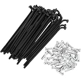 Motoforti Universal Bicycle Spokes Bike Wheel Spokes 14G Carbon Steel Black 1 Set