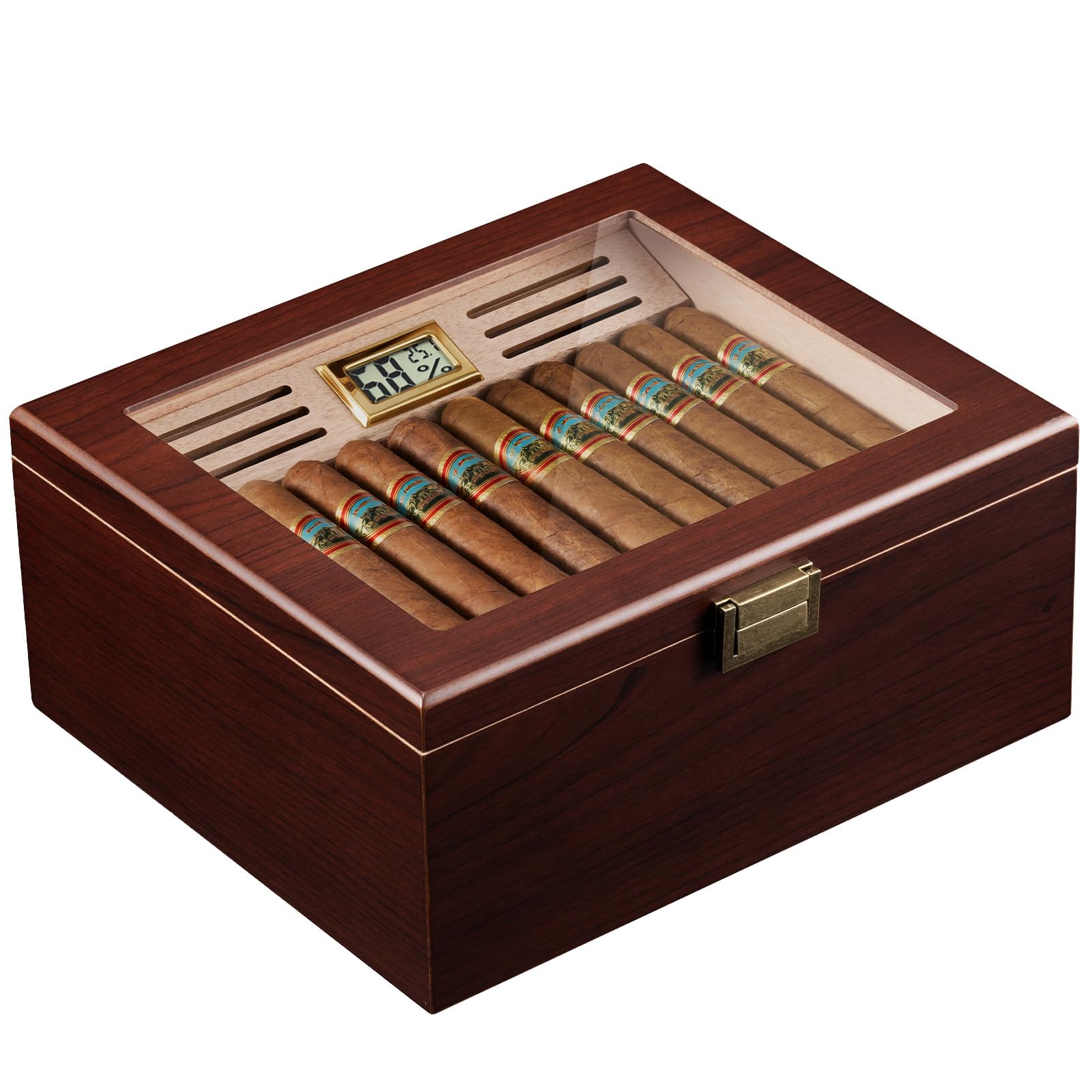Photo 1 of **No Return
ProCase Wood Cigar Humidor Box, Wooden Desktop Cigar Storage Case, with Humidifier?Cedar Lining, Glass Top, Digital Hygrometer, Gift for Men Dad Boyfriend, Father's Day