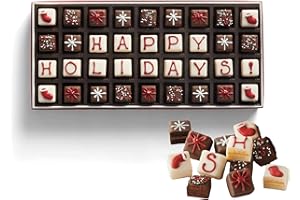 The Swiss Colony Happy Holidays Petits Fours Cakes – Gourmet Cake Assortment with Chocolate, Layer Cakes, and Jam – Christmas Dessert Gift – (Pack of 36)