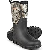 Showave Classic Men's Rubber Boots Waterproof Rain Boots Insulated Neoprene Boot Mud Boot for Farming Hunting Gardening Yard Chore Working