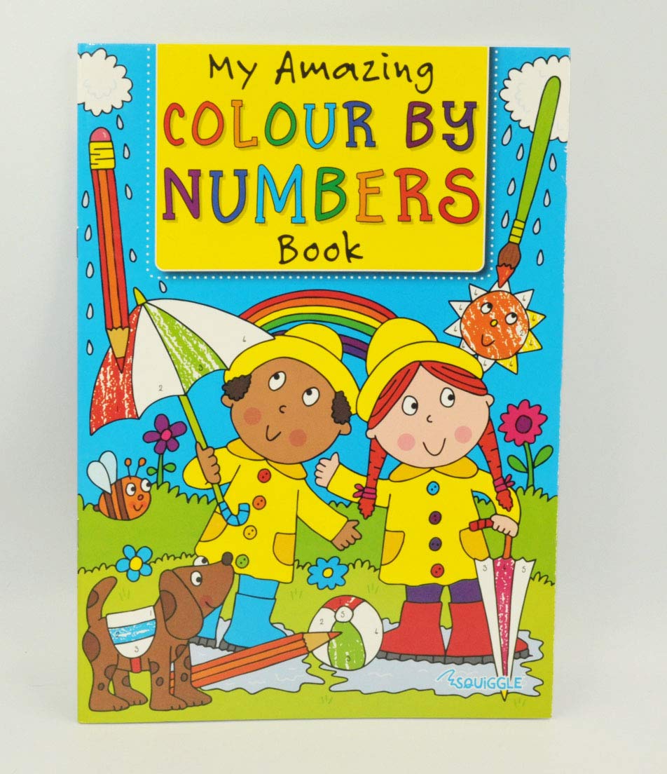 Squiggle My Amazing Colour By Numbers Colouring Book A4 Size (Blue)