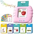 Bilingual Pink Spanish and English Talking Flash Cards, Pocket Speech Therapy Toys with 512 Words, Montessori Language Learning Toys, Autism Toys, Children's Sensory Learning, Birthday Toys