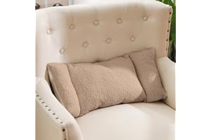 Queekay Fleece Lumbar Support Pillow 3 Section Back Pillow Office Chair for Back Support Comfortable Lumbar Cushion for Car Seat Pain Relief Sofa Rest(Light Camel)