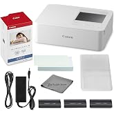 Canon Selphy CP1500 Photo Printer Bundle (White) with KP-108 Paper (108 Sheets) 3 Color Ink Cartridges &amp; Tudak Cleaning Cloth &ndash; Wireless Compact Dye-Sub Printer Kit