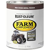Rust-Oleum Farm &amp; Implement Red Oxide Metal Primer Paint | Rust Prevention, Metal Surface Preparation, Equipment Restoration, Corrosion Resistant Base Coat, Quart